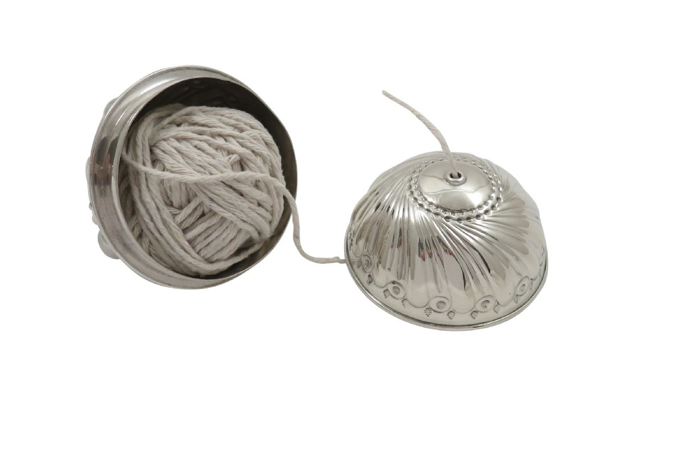 Antique Victorian Sterling Silver String Box / Holder 1892 View II