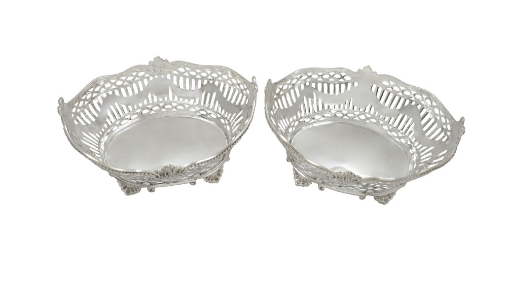 Pair of Antique Victorian Sterling Silver Pierced Dishes 1895/96 View IX