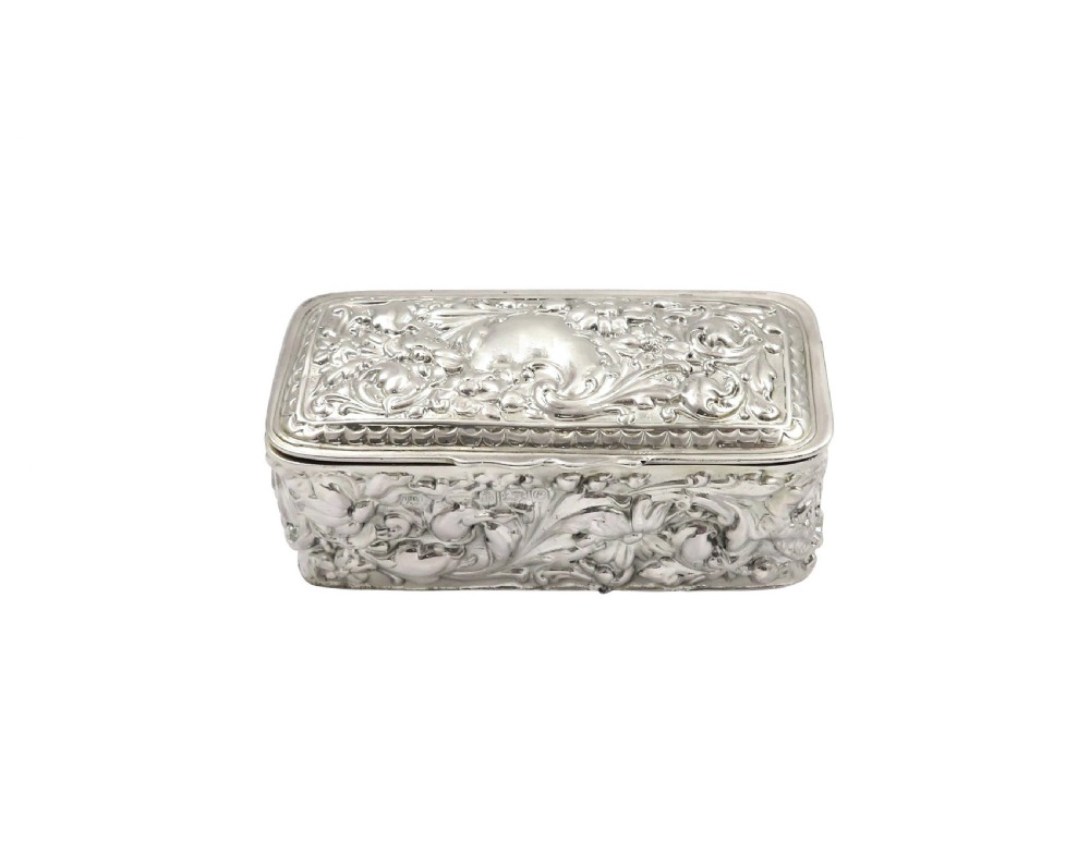 Antique Edwardian Sterling Silver Trinket Box 1904 View IV