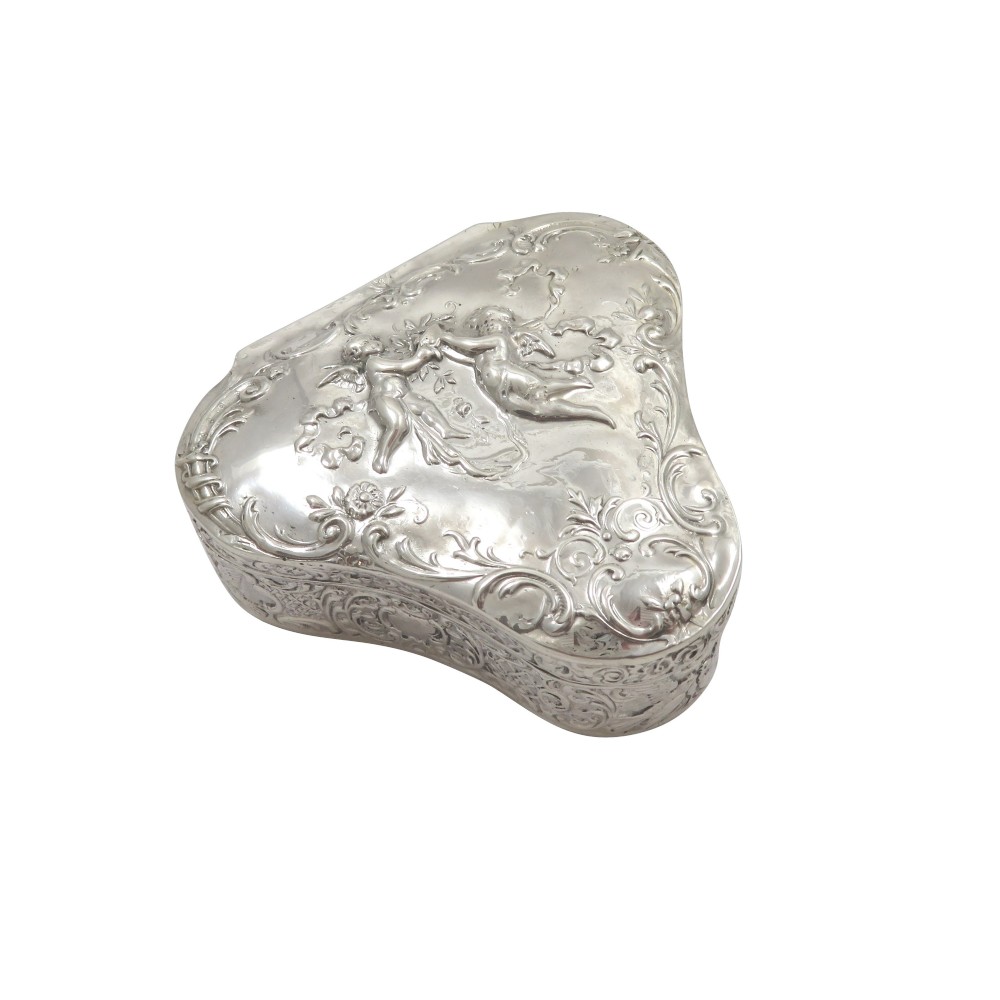 Antique Edwardian Sterling Silver Trinket Box 1901