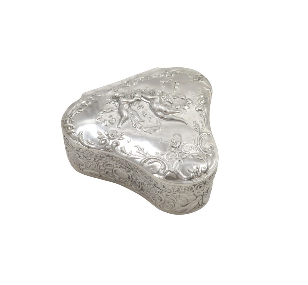 Antique Edwardian Sterling Silver Trinket Box 1901 View IX