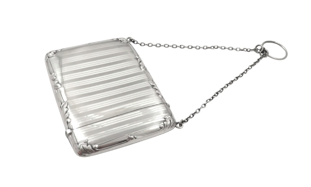 Antique Sterling Silver Calling Card Case 1912 View V