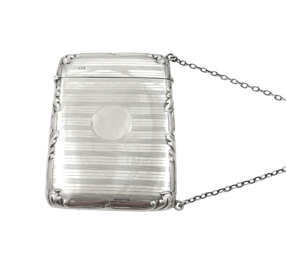 Antique Sterling Silver Calling Card Case 1912 View VI