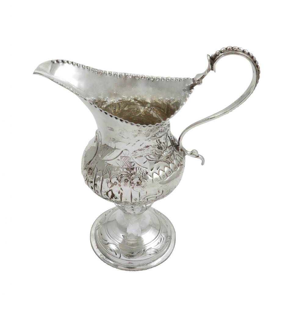 Antique Georgian Sterling Silver Jug with Scenes 1782 View X