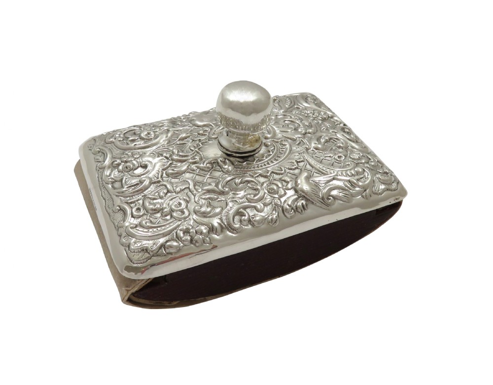 Antique Edwardian Sterling Silver Desk Top Roller Blotter 1905 View IX