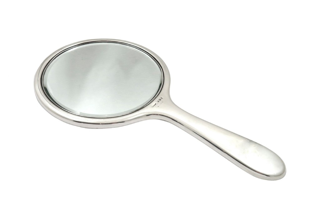 Antique Sterling Silver & Tortoiseshell Hand Mirror 1923 View II
