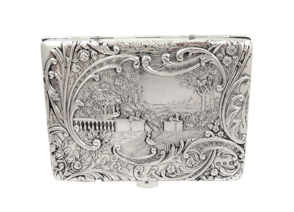 Antique Victorian Sterling Silver Aide Memoire/Card Case 1899 View V