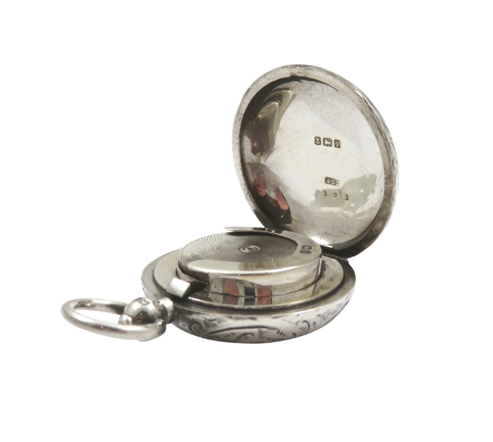 Antique Edwardian Sterling Silver Sovereign Case 1908 View VI