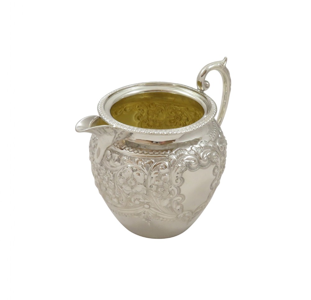 Antique Edwardian Sterling Silver Jug 1902 View V