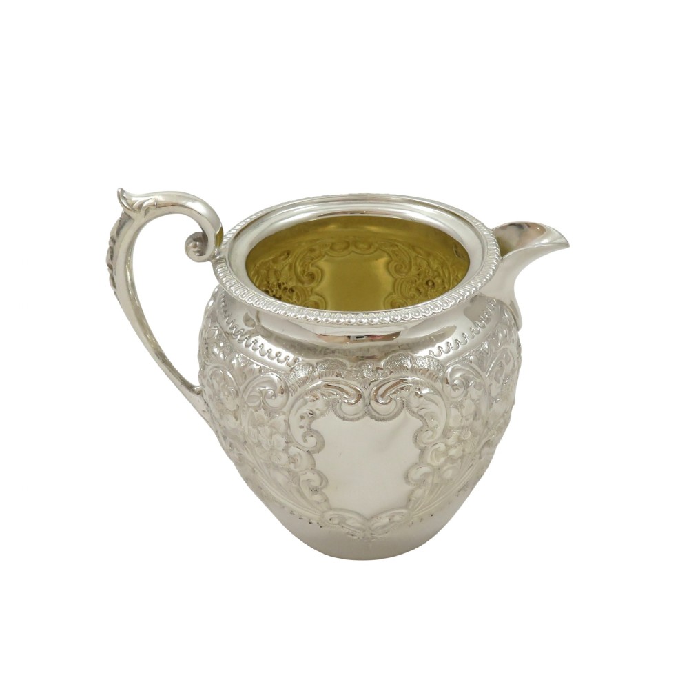 Antique Edwardian Sterling Silver Jug 1902 View VIII
