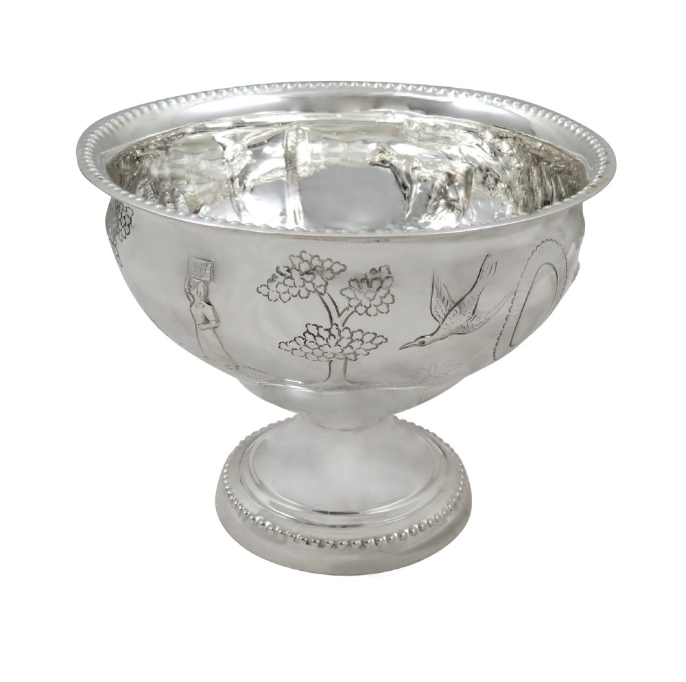 Antique Irish Edwardian Sterling Silver Bowl with Scenes - Dublin 1910 View XI