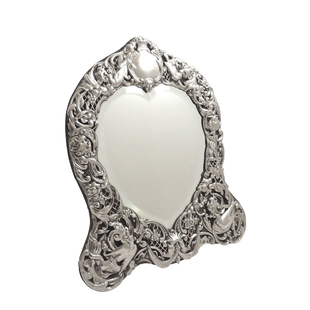 Antique Victorian Sterling Silver Dressing Table Mirror 1892