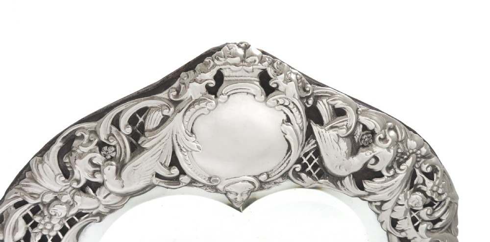 Antique Victorian Sterling Silver Dressing Table Mirror 1892 View III