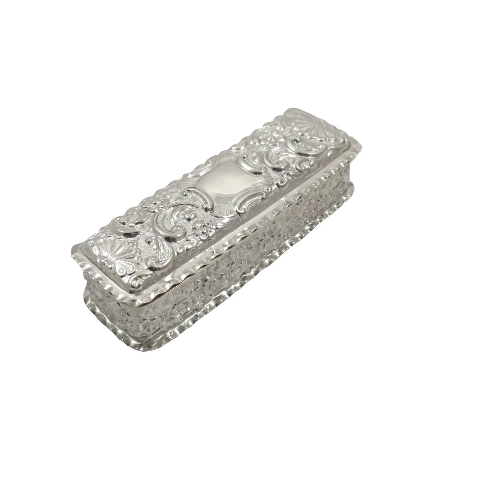 Antique Edwardian Sterling Silver Trinket Box 1906