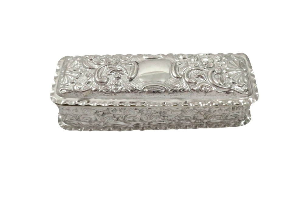 Antique Edwardian Sterling Silver Trinket Box 1906 View V