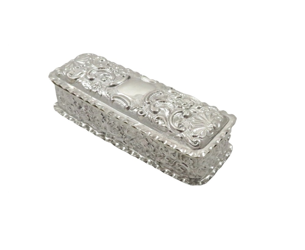 Antique Edwardian Sterling Silver Trinket Box 1906 View IX