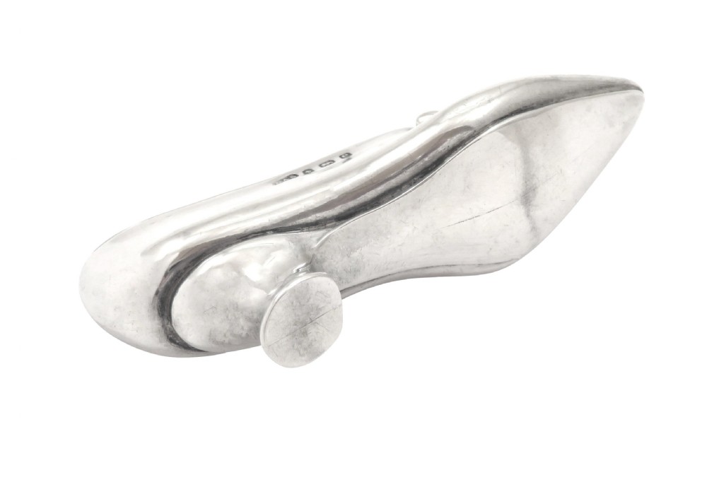 Antique Edwardian Sterling Silver Shoe Pin Cushion 1904 View VII