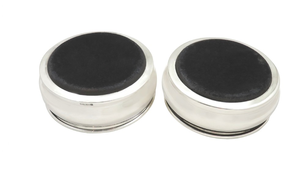 Pair of Vintage Sterling Silver Wine / Champagne Coasters  View IV