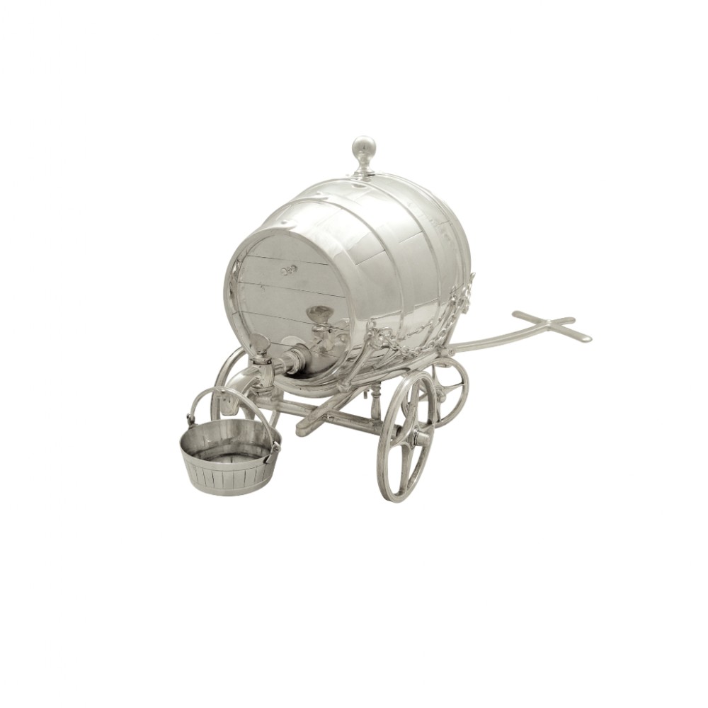 Antique Silver Plated Whisky / Spirit Barrel 1863