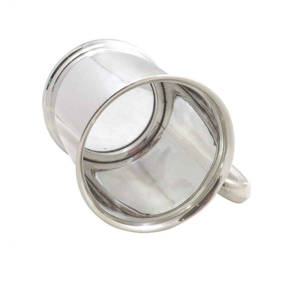 Antique Sterling Silver Pint Tankard / Mug with Glass Bottom 1933 View II