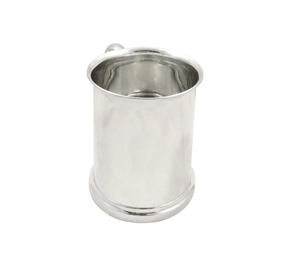 Antique Sterling Silver Pint Tankard / Mug with Glass Bottom 1933 View IV