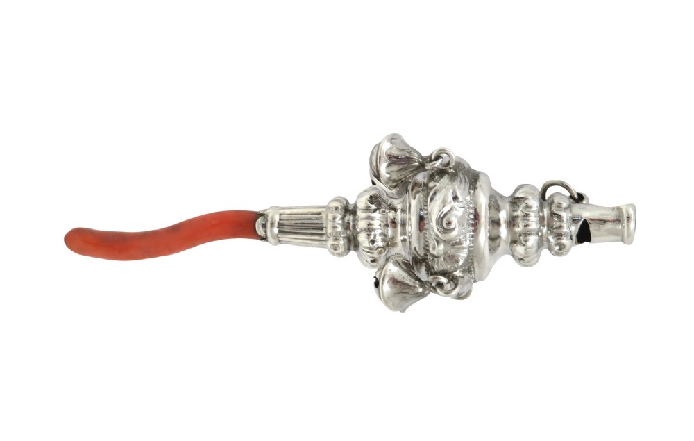 Antique Edwardian Sterling Silver Baby Rattle 1902 View VI