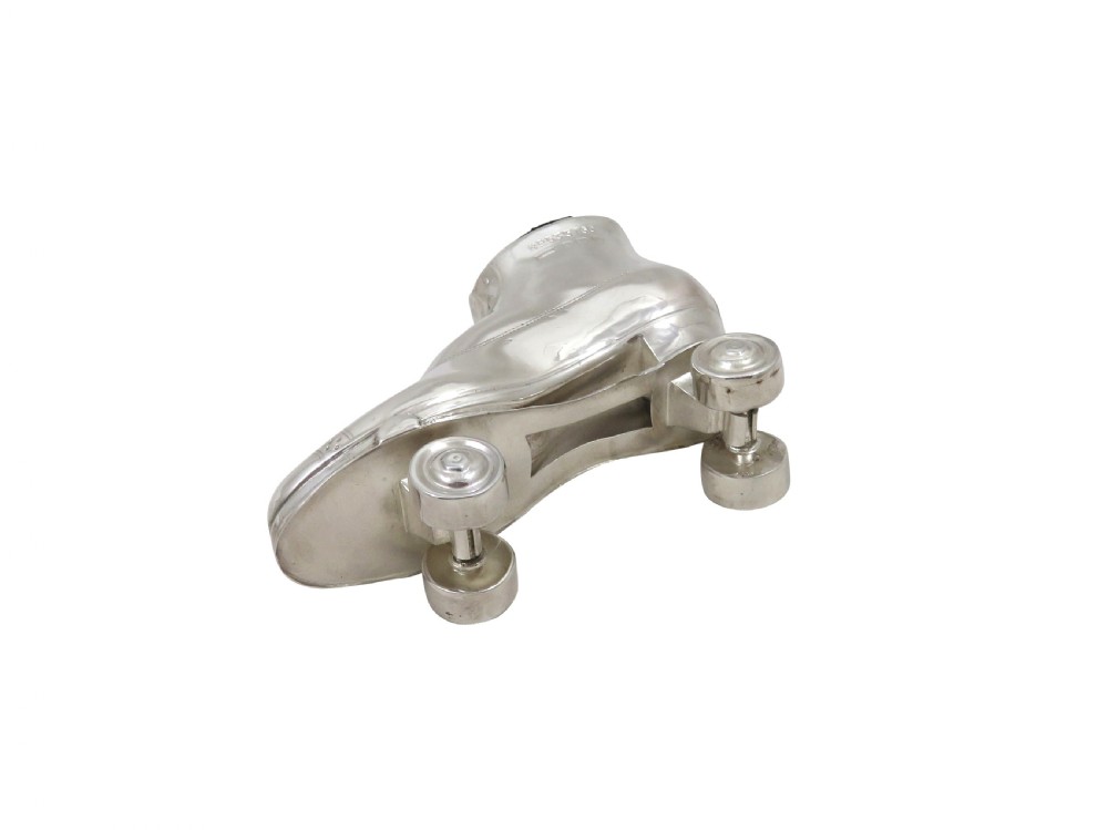 Antique Edwardian Sterling Silver Roller Skate Pin Cushion 1909 View IV