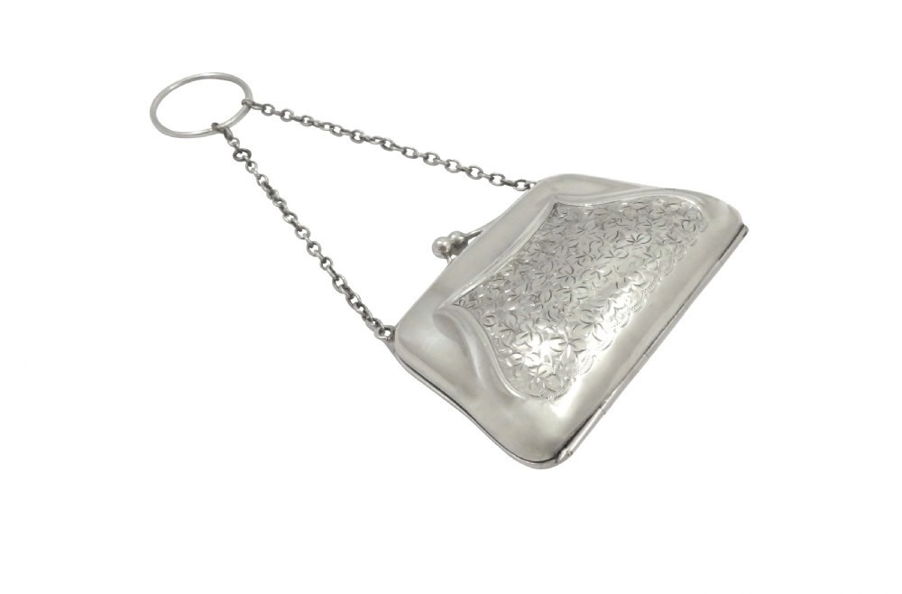 Antique Sterling Silver Purse 1915 View VIII