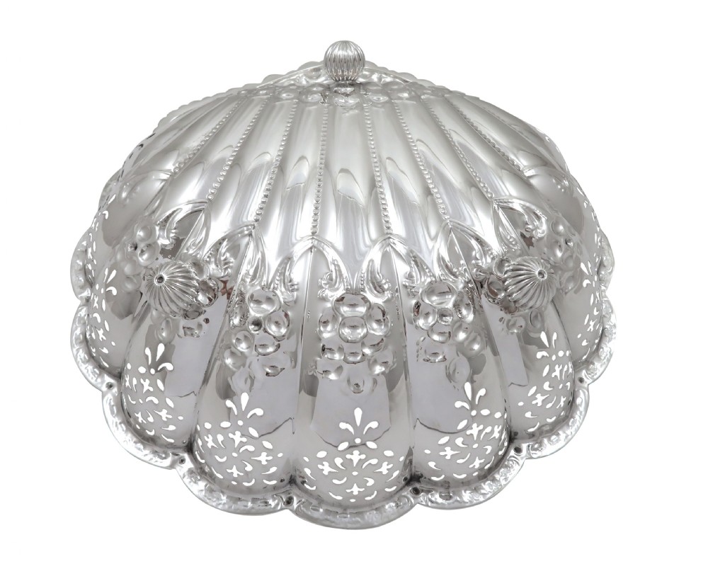 Antique Edwardian Sterling Silver Pierced Shell Dish 1906 View VI