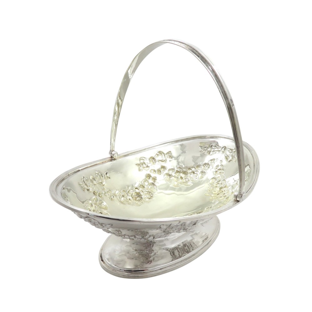 Antique Victorian Sterling Silver Basket 1892