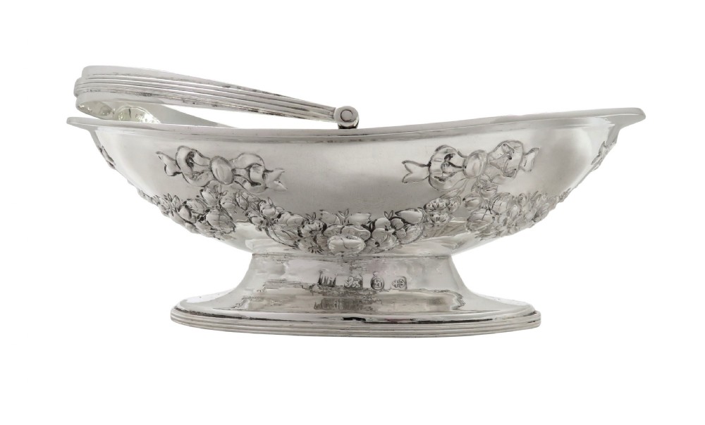 Antique Victorian Sterling Silver Basket 1892 View VI