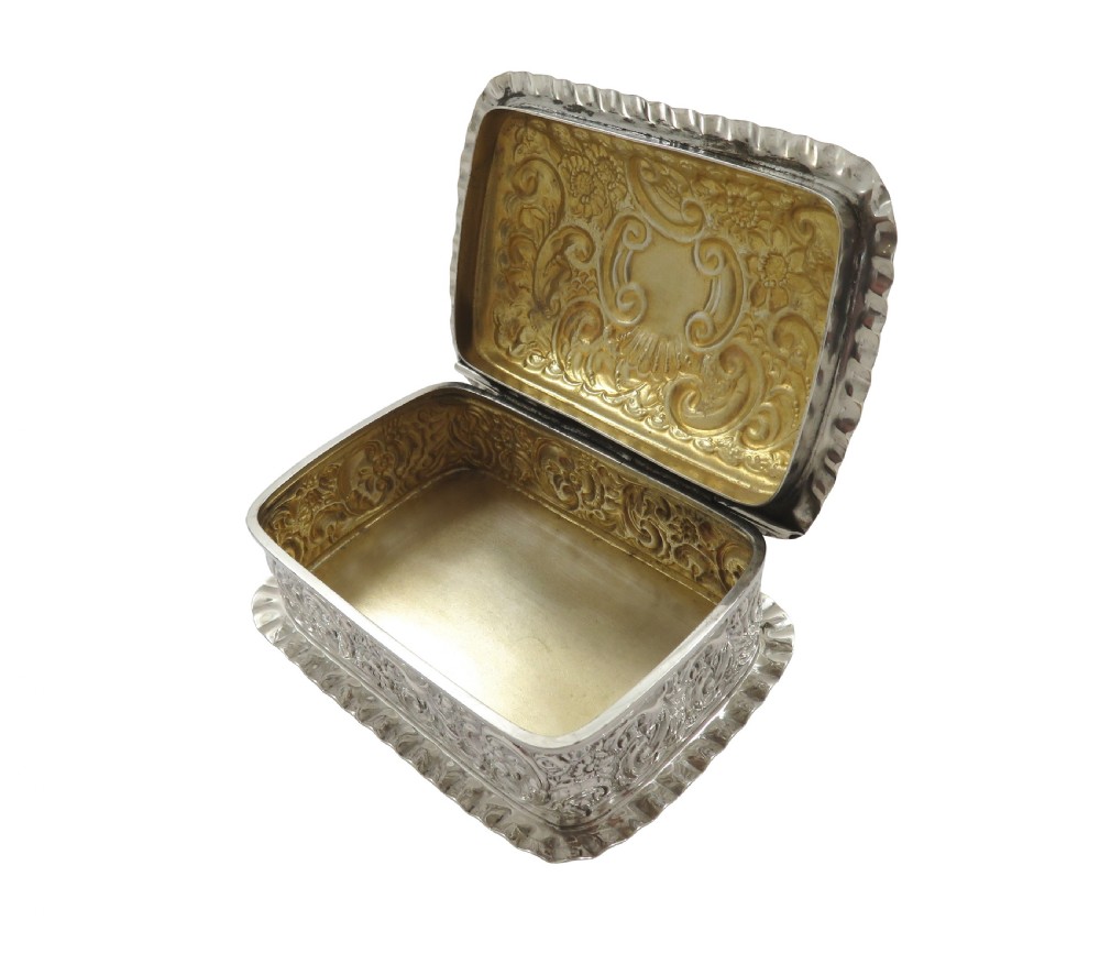 Antique Edwardian Sterling Silver Trinket Box 1903 View VI