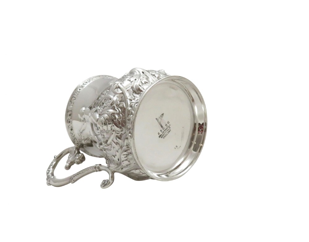 Antique George V Sterling Silver Christening Mug 1912 View V