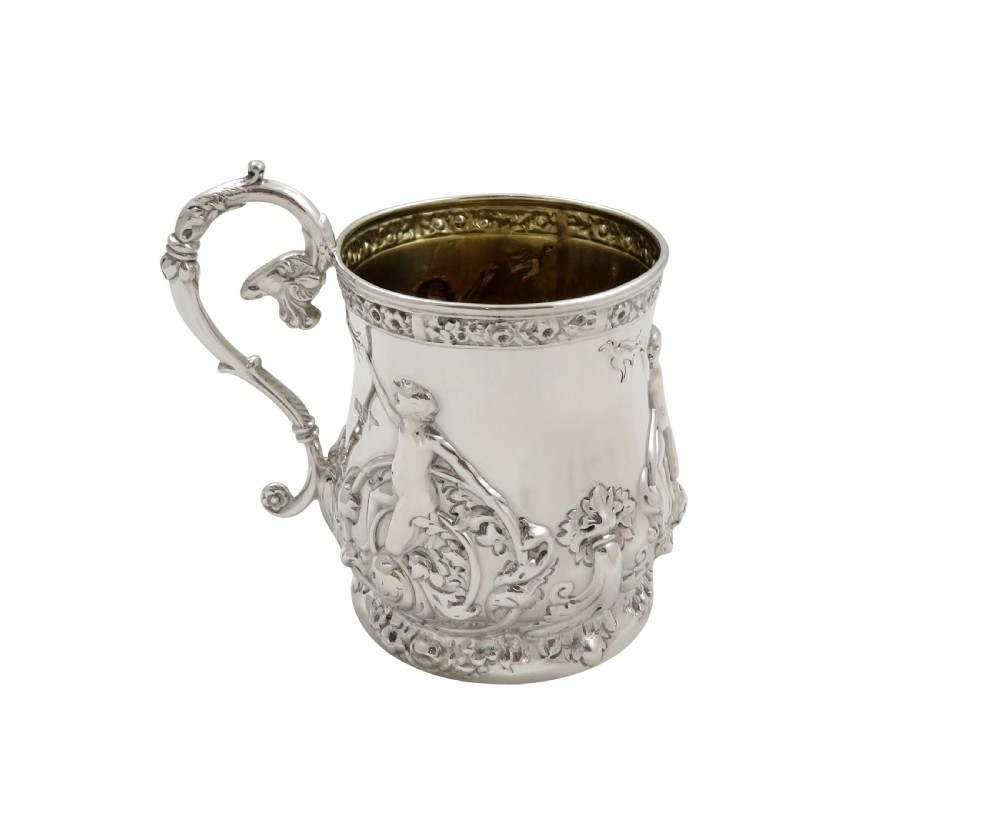 Antique George V Sterling Silver Christening Mug 1912 View X