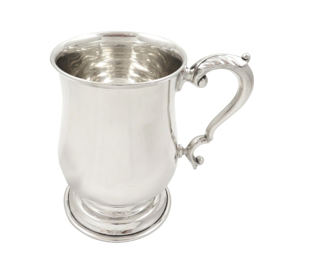 Antique George V Sterling Silver Pint Tankard / Mug 1911 View V