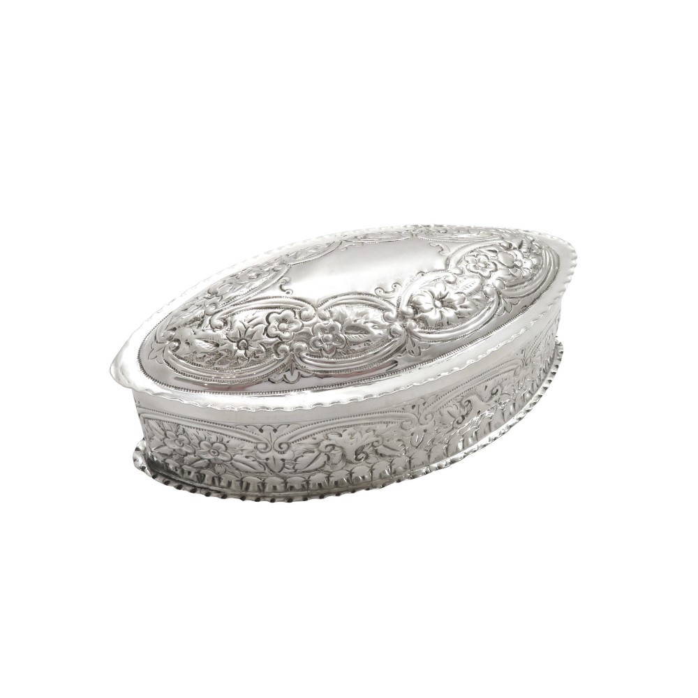Antique Victorian Sterling Silver Trinket Box 1890