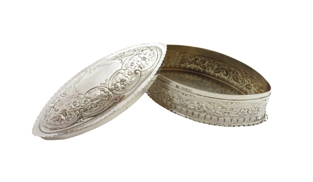 Antique Victorian Sterling Silver Trinket Box 1890 View II