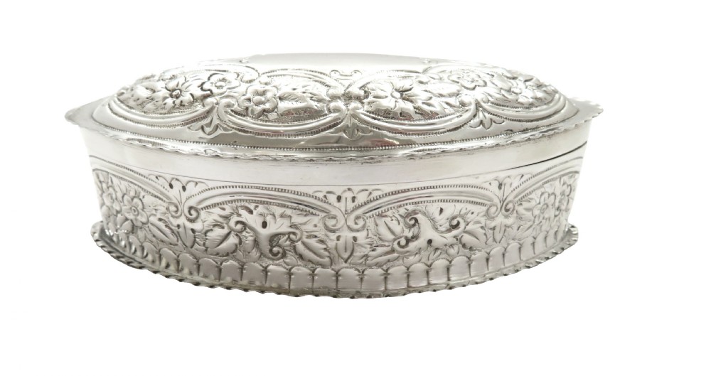 Antique Victorian Sterling Silver Trinket Box 1890 View V