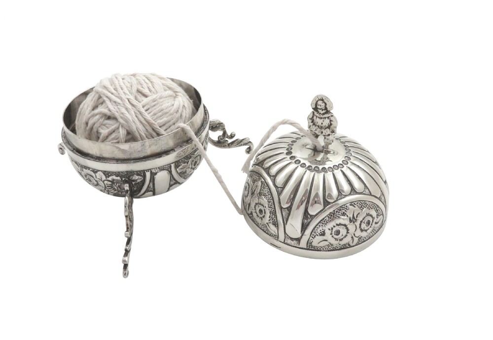 Antique Victorian Sterling Silver String Box 1894 View III