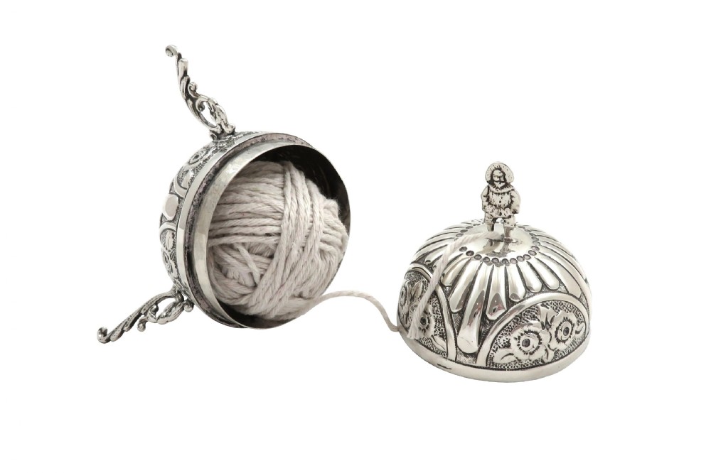 Antique Victorian Sterling Silver String Box 1894 View VI
