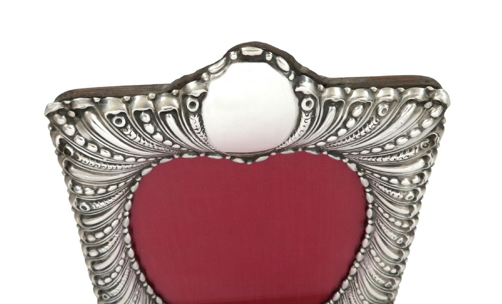 Antique Victorian Sterling Silver 'Heart' Photo Frame 1896 View III