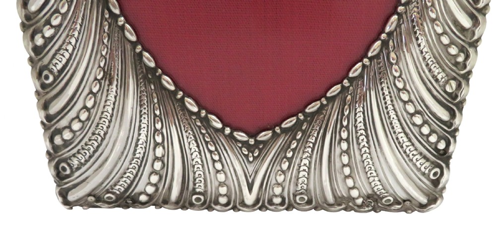 Antique Victorian Sterling Silver 'Heart' Photo Frame 1896 View VI