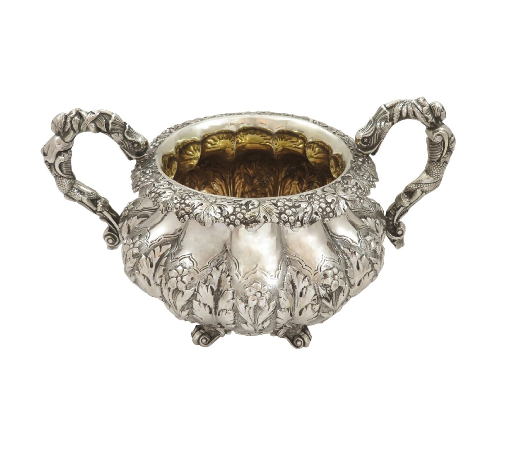 Antique William IV Sterling Silver 2 Handle Bowl 1836 View X