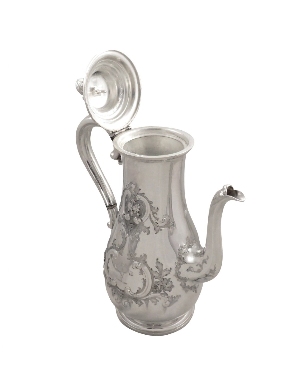 Antique Victorian Sterling Silver Coffee Pot 1850 View IV