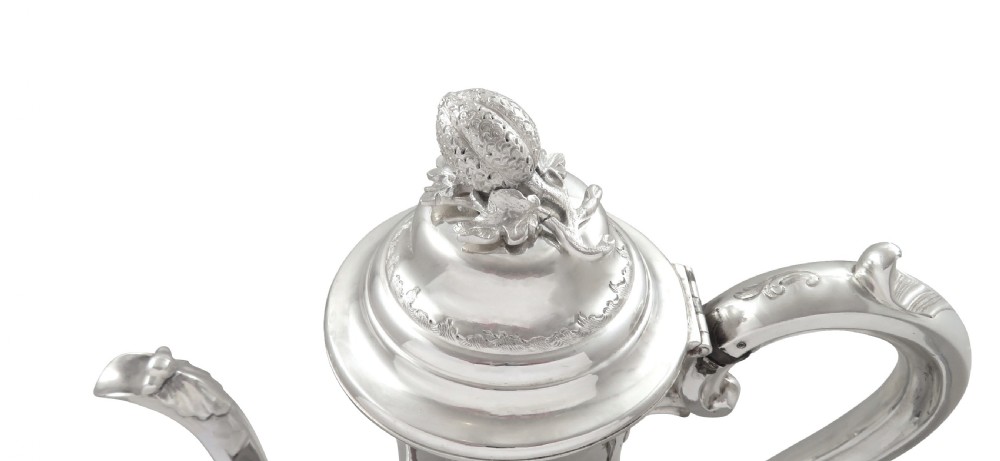 Antique Victorian Sterling Silver Coffee Pot 1850 View VII