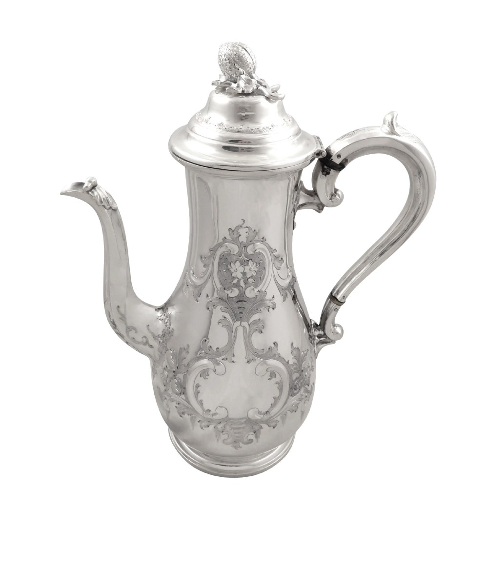 Antique Victorian Sterling Silver Coffee Pot 1850 View XI