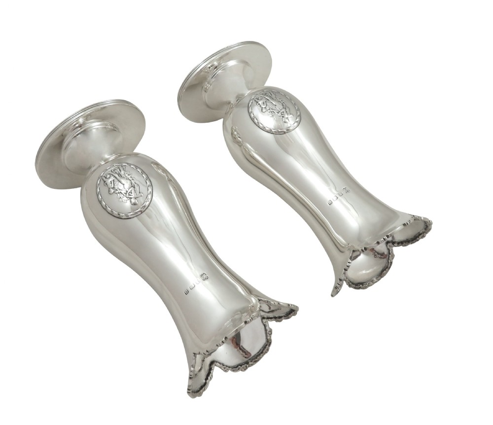 Pair of Antique Sterling Silver 6 1/2