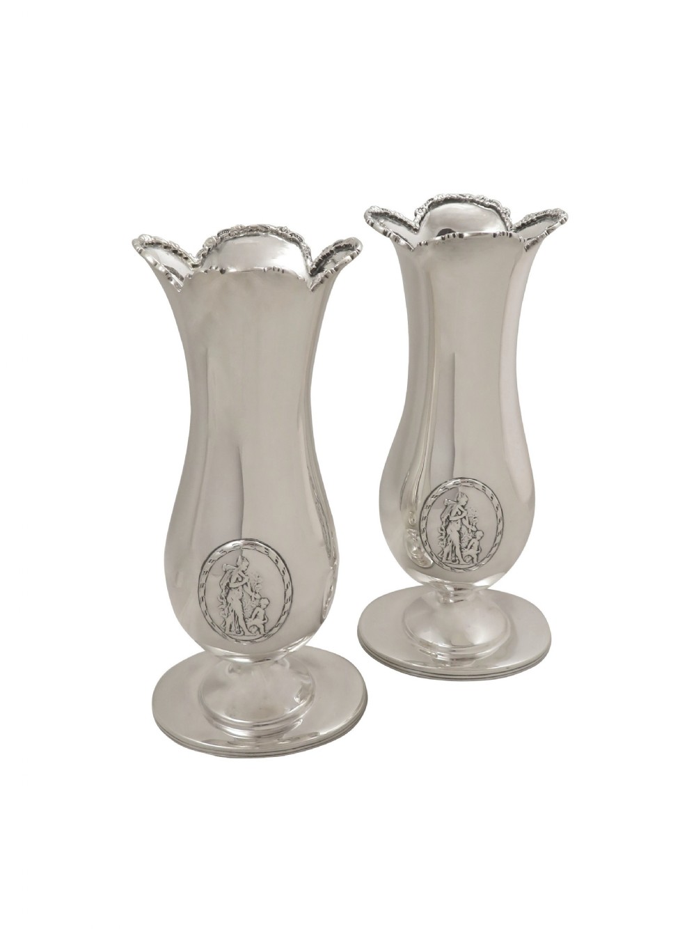Pair of Antique Sterling Silver 6 1/2