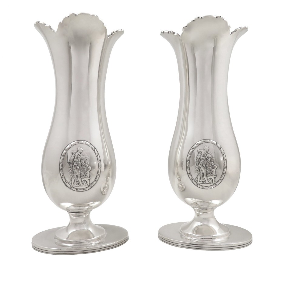 Pair of Antique Sterling Silver 6 1/2