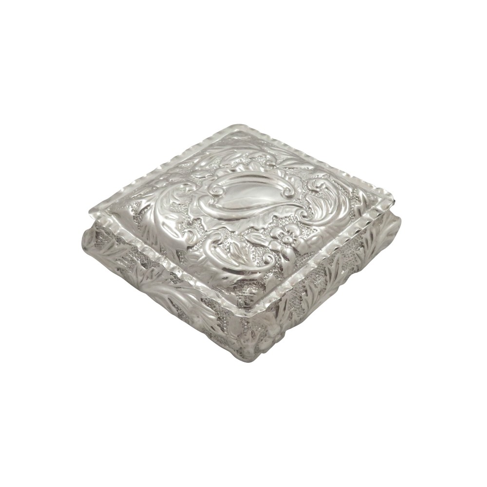 Antique Victorian Sterling Silver Trinket Box 1894